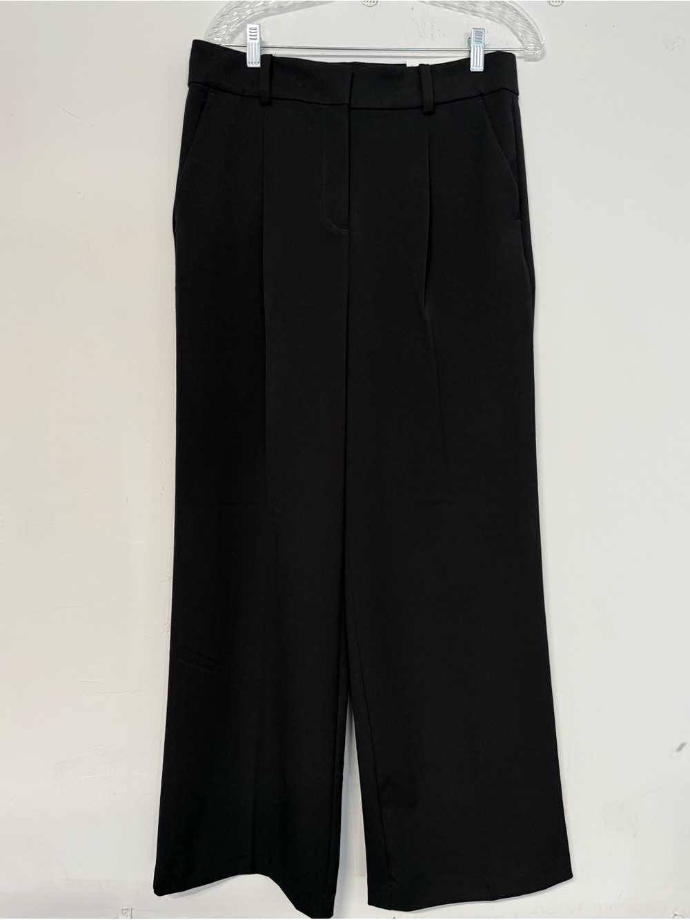 LOFT  Peyton Wide-Leg Black Trousers.Size 10